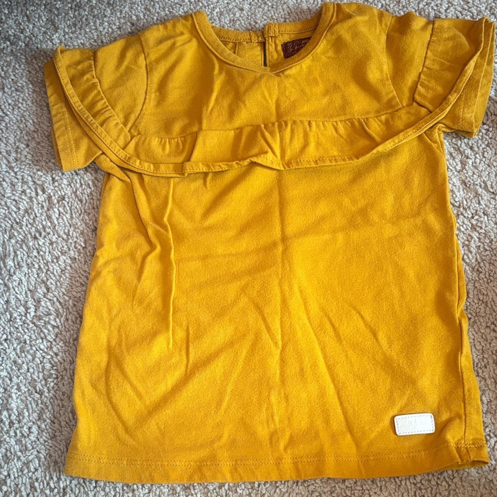 Yellow Kids Ruffle Top